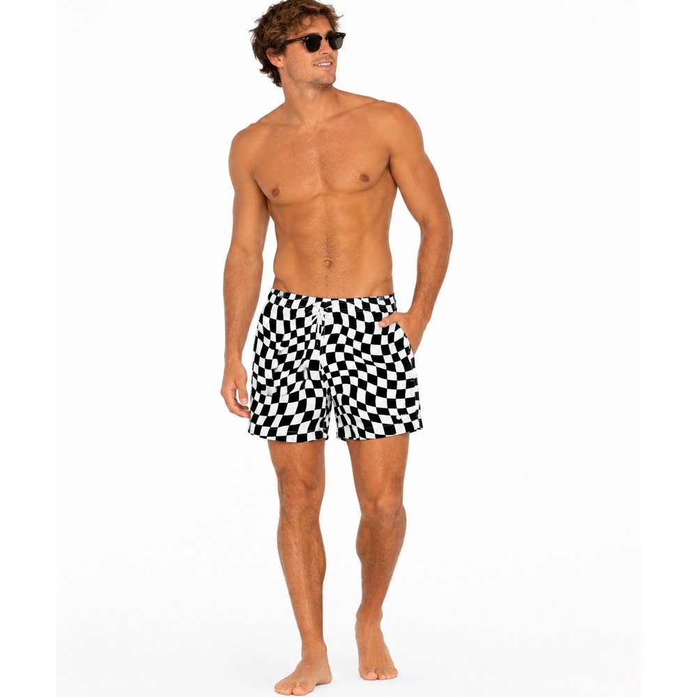 Bloomingdale's x Solid & Striped Wavy Check Swim Trunks‎ Medium NWT Resort